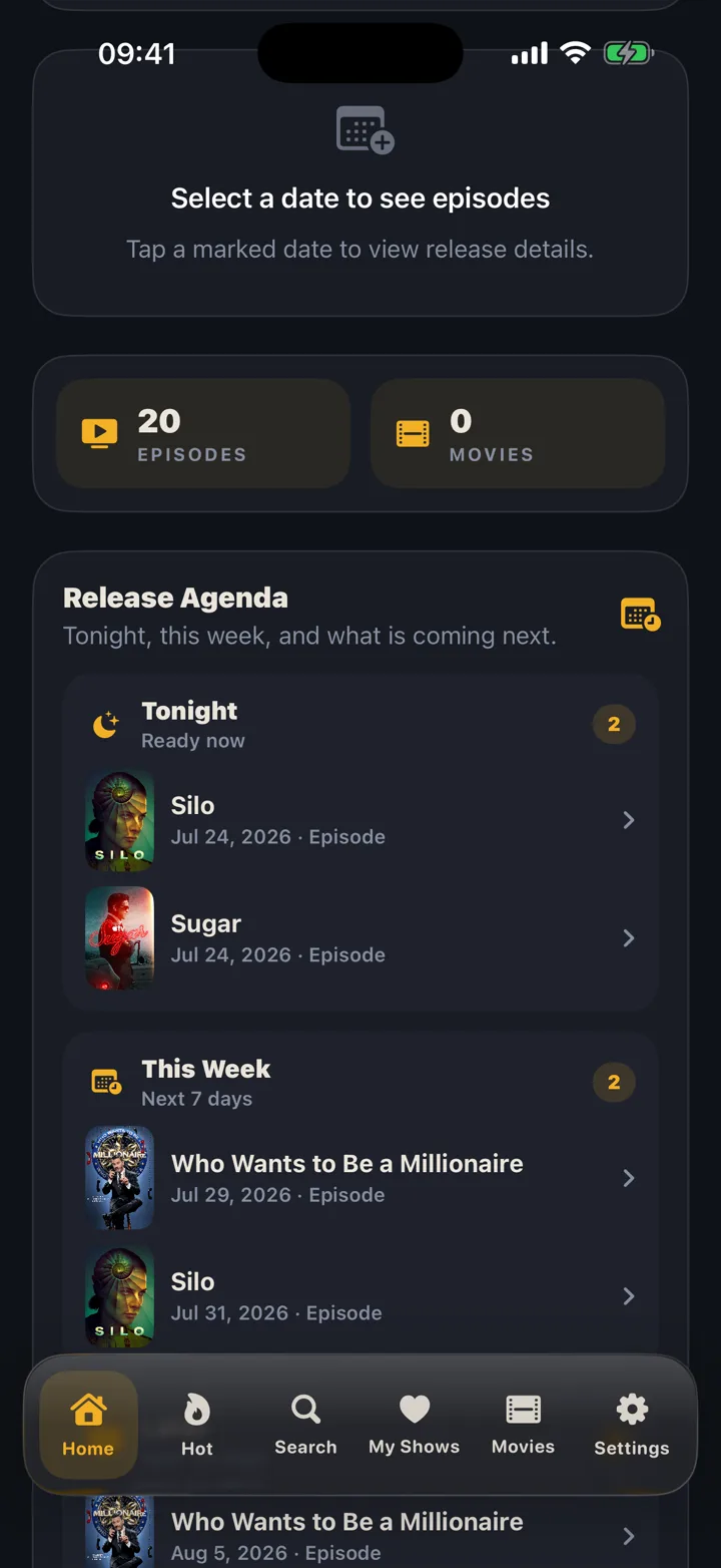 Release schedule divided into today, this week, and the days ahead.