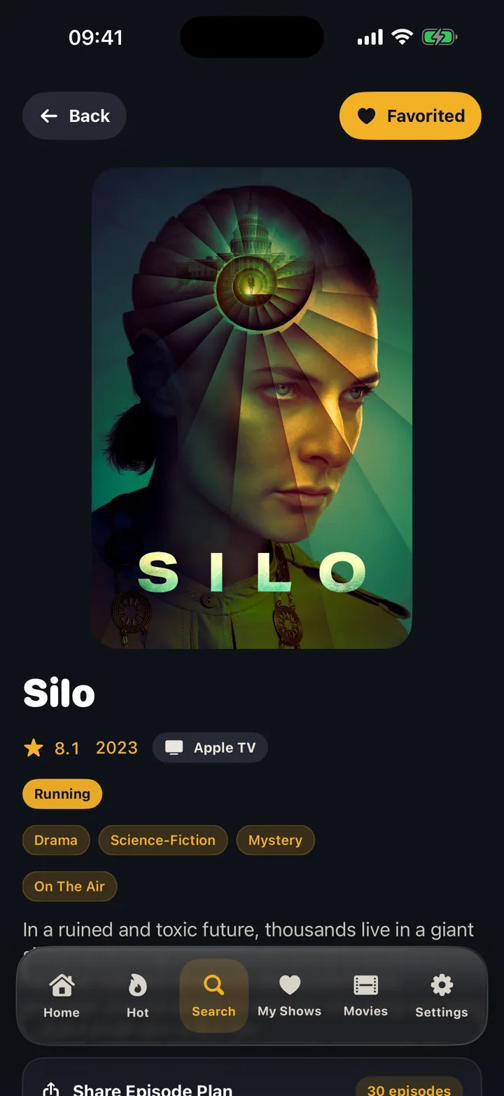Silo page with status, genres, and episode planning.